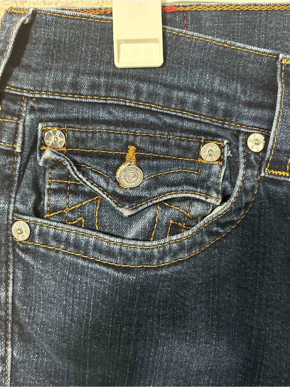 True Religion Ricky Relaxed Straight Jeans Men’s 36 Denim. Flaw See Pics - Picture 4 of 13